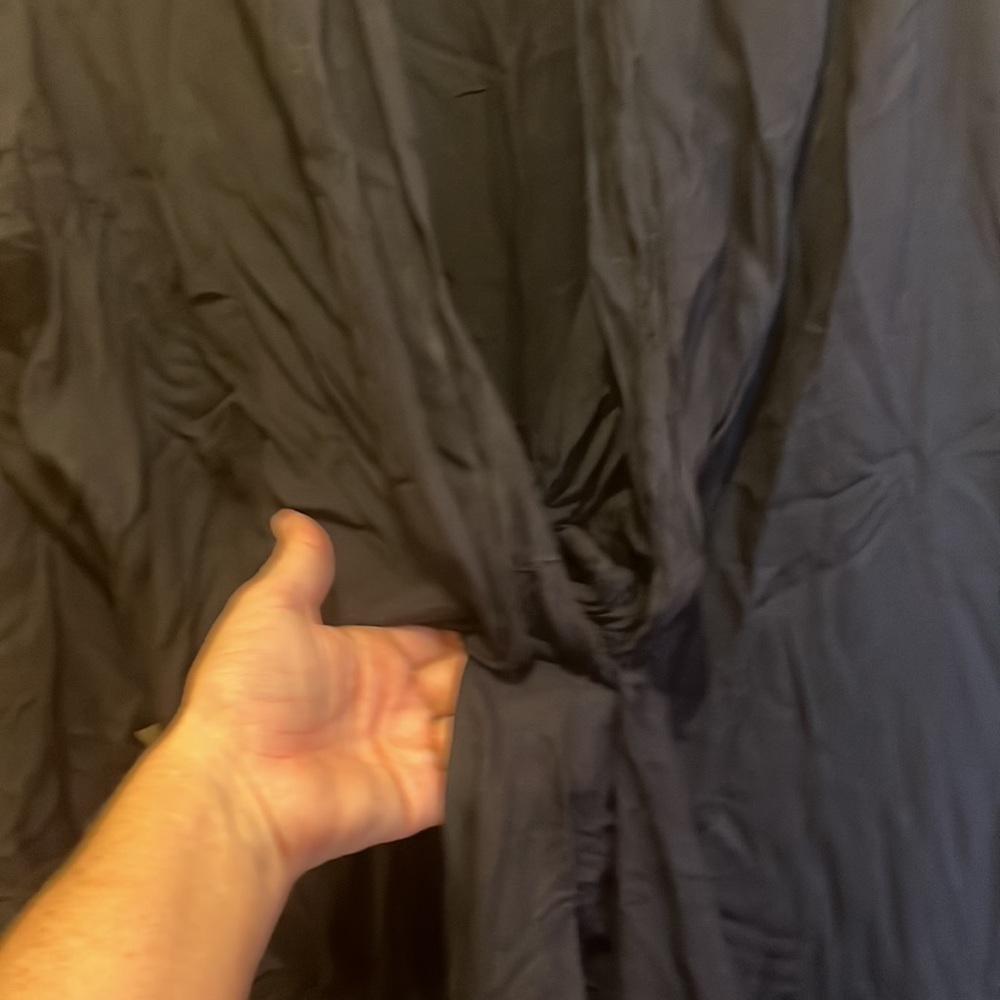Ashley Stewart size 24 black 100%Viscose slit sides long sleeve wrap. NWOT - Picture 5 of 10